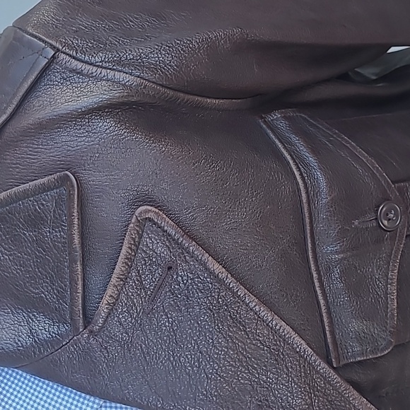 RRL Double RL Dark Brown Goat Leather XL Mens‎ Workwear Moto Flight Jacket RARE - Picture 3 of 14